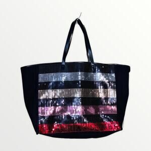 Victoria’s Secret Black Sequin Tote Weekender Bag